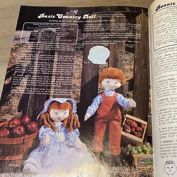 Vintage Soft Darlin' Doll Sculpture Rag Sewing Pattern Book UNCUT 17 Dolls 80s - Picture 5 of 7